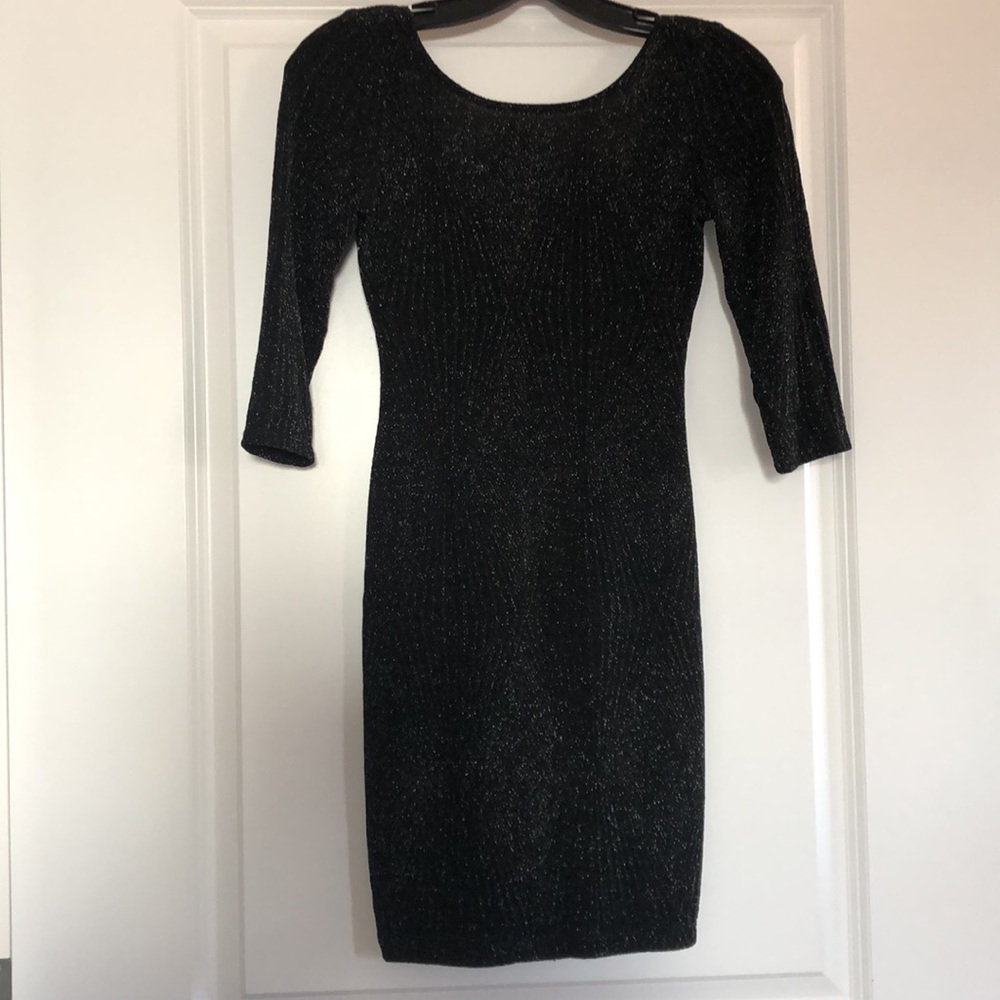 BCX Little Black Glitter Dress Size S